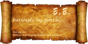 Batthyány Betta névjegykártya